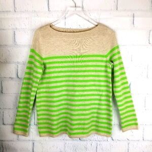 Gap Lime Green and Tan Long Sleeve Sweater. Size S